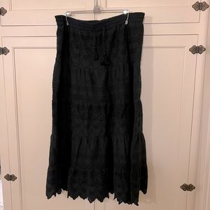 Gerard Darel black cotton lace skirt - 46